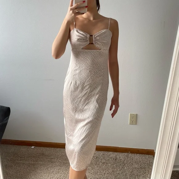 knee length dresses for ladies Perfect Day Satin Midi Dress Blush